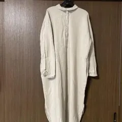 コロニーベージュ 綿麻長袖 ワンピースのサムネイル