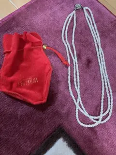 ツツミ　ホワイト真珠 3連ネックレス