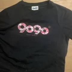 9090 黒 半袖Tシャツ ロゴプリント