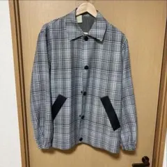 【希少サンプル品】コーチジャケット Mサイズ 白黒 チェック柄 状態良好