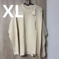 無印良品 和紙混天竺 ニットプルオーバー XL 婦人 アイボリー