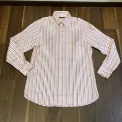 Paul Stuart 縦ストライプ ボタンダウン 綿100% 長袖ヤイシャツ
