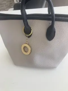 トートバッグ ライトグレー ブラック