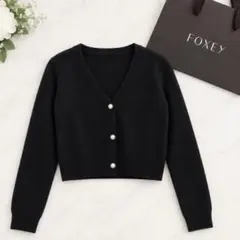 美品♡FOXEY アッパースタンダード カーディガン 大きいサイズ 42 黒