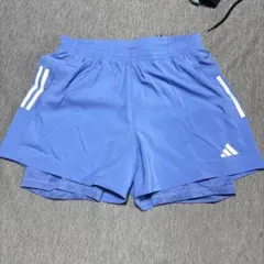 adidas Climacool ショートパンツ 青　インナー付き