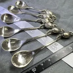 【希少♪】 カルディヤック スプーン 6本セット ルネサンス 純銀 伯爵家注文品 希少♪】 カルディヤック スプーン 6本セット ルネサンス 純銀 伯爵家