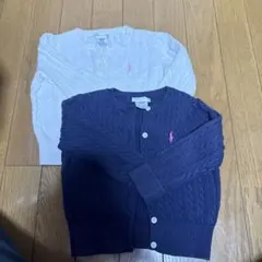 Ralph Lauren カーディガン 24M ネイビー ホワイト 2色セット