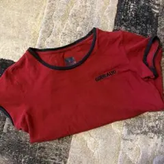 【人気】マリテフランソワジルボー リンガーTシャツ 刺繍ロゴ レッドのサムネイル