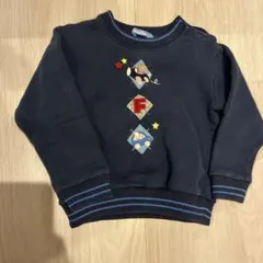 familiar ネイビー くま刺繍トレーナー