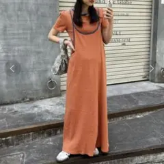 HELLO.SANFRANCISCO ボーダーキャミワンピース オレンジ
