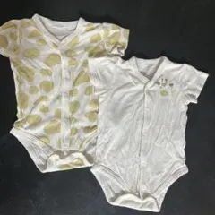 西松屋 ロンパース ボディスーツ 肌着 前開き 2点セット