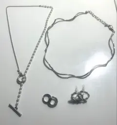 【まとめ売り】シルバー　アクセサリー　ネックレス　イヤリング　レディース