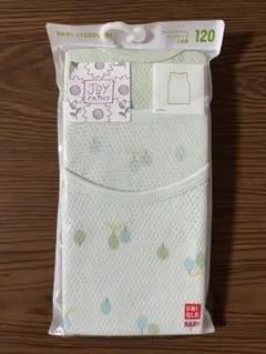【120サイズ】ユニクロ コットンメッシュタンクトップ（2枚組）グリーン