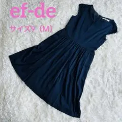 ef-de ノースリーブひざ丈ワンピース ネイビーフレア サイズ9（Ｍ）のサムネイル
