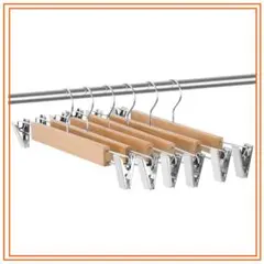◆ズボンハンガー 木製 20本 スカートハンガー すべらない 強力クリップ