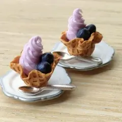 ミニチュアフード　スイーツ　ぶどう　ソフトクリーム　ドールハウス　ねんどろいど
