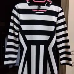柘*榴様 H&M ストライプ 長袖ミニワンピース Sサイズ