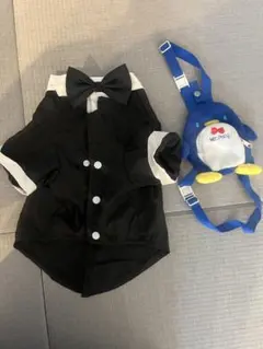 ペット用 タキシード風ウェア Mr.Pengリュックセット　リングドッグセットのサムネイル