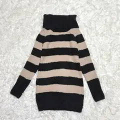 private beach【F】ボーダーニット　タートルネック　チュニック