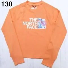 ザ ノースフェイス キッズ 長袖ラッシュガード 130cm 花柄 オレンジ