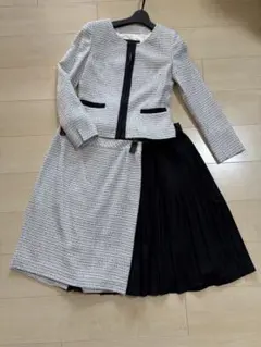 極美品アンタイトルセレモニースーツ インタープラネットプリーツスカート2点セット