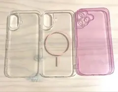 iPhone16 ケース 3個セット（クリア・クリアピンクMag・ピンクラメ）