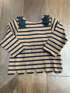 新品タグ付き♡ petit main ストライプ 長袖Tシャツ 80