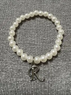 ぬいぐるみ用ネックレス　イニシャルチャーム付き　細いサイズのブレスレット