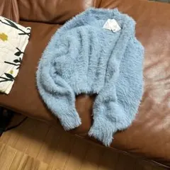 as know as pinky水色 ファuzzyニット Mサイズ 長袖