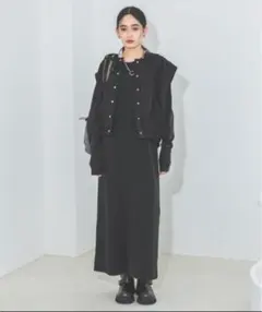 ジャガードベスト2Pワンピース