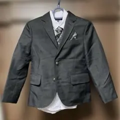 キッズ ブラック ストライプスーツ 130cm 5点セット　最終値下げ