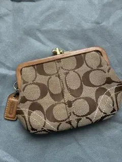 美品 coach コーチ がま口 コインケース 小銭入れ レオパード ヒョウ柄