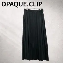 オペークドットクリップ　ダークグレー　プリーツロングスカート　レディース　M