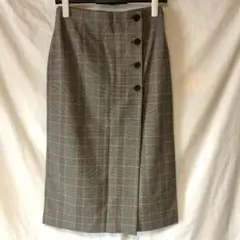 UNIQLO(ユニクロ)サイドボタンチェックラップスカート