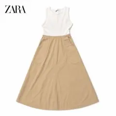 ZARA ノースリーブ ロングワンピース バイカラーのサムネイル