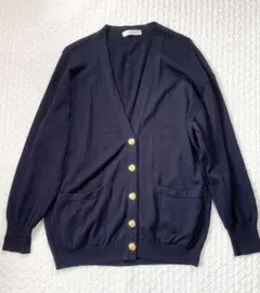 CORDIER コルディア イタリア糸使用 金ボタンカーディガン Lサイズ