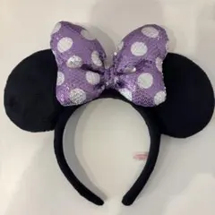 【ぱ様専用】ミニーマウスカチューシャ　紫　ドット