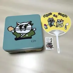 もち吉　NEKOKEN 缶・うちわ・キーホルダー