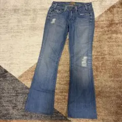 YANUK ブーツカットデニム ライトブルー