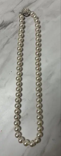 合成パールネックレス　8㎜　SILVER刻印