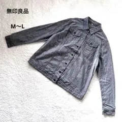 無印良品 長袖シャツ コットンシャツ　グレー　チェストポケット　トップス　ボタンのサムネイル
