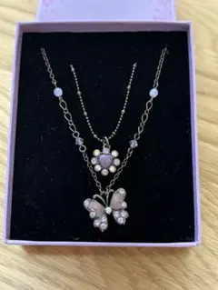 ANNA SUI アナスイ　蝶　２連ネックレス