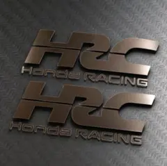 【送料無料!!】HRC Honda RACING ステッカー 2枚セット シルバ