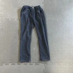 グレー スカラップポケット ロングパンツ