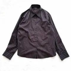 ブリックハウス 長袖シャツ ストライプ ビジネス 極美品 茶 大きいサイズ XL