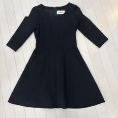 ROPE 黒 長袖 フレアワンピース