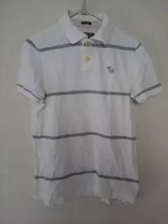 アバクロンビー＆フィッチ ボーダー半袖ポロシャツ 鹿の子 サイズM
