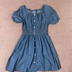 GU デニムブルー 半袖ワンピース