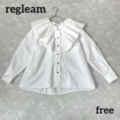 新品【ノーリーズ】フリル ラッフル 長袖 ブラウス パール ホワイト 