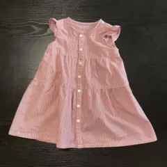 UNIQLO 赤と白のストライプ ワンピース 90